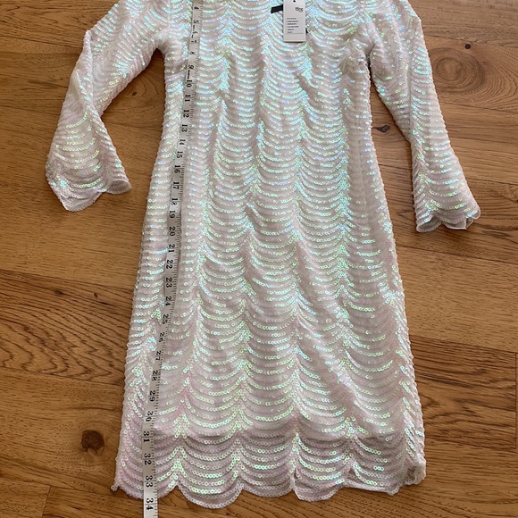 TFNC white sequined dress- Size Small - Picture 5 of 9